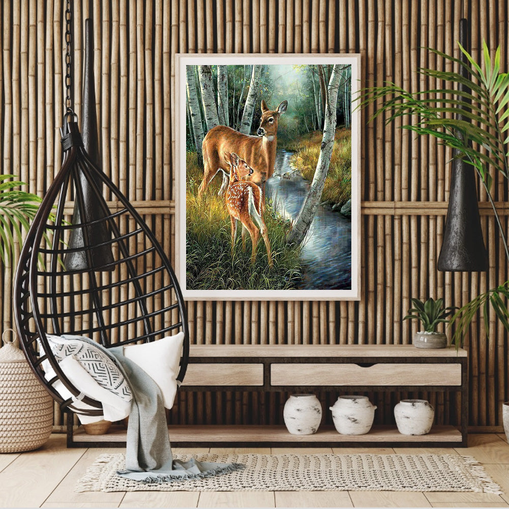 Sika Deer - Full Round Drill Diamond Painting 40*50CM