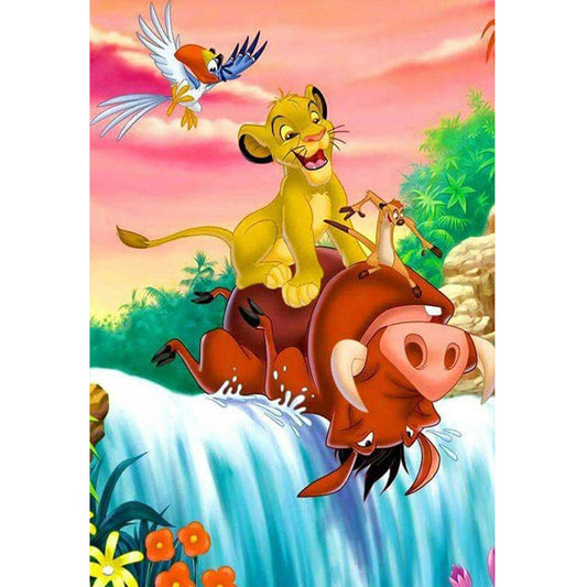Pumbaa And Simba - Full Round Drill Diamond Painting 40*50CM