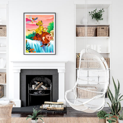 Pumbaa And Simba - Full Round Drill Diamond Painting 40*50CM