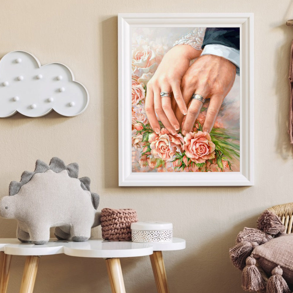 Couple Rings 40*50CM(Canvas) Full Round Drill Diamond Painting