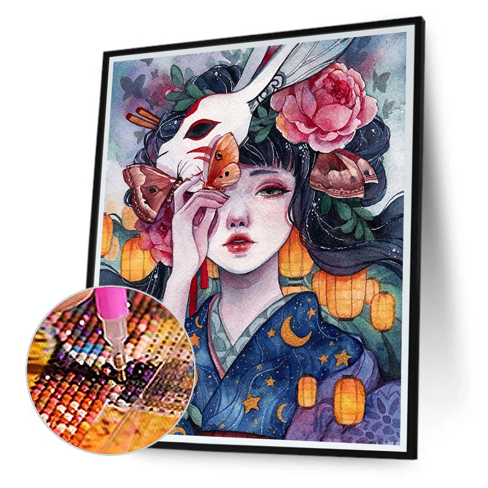 Illustration Girl - Full Round Drill Diamond Painting 50*60CM