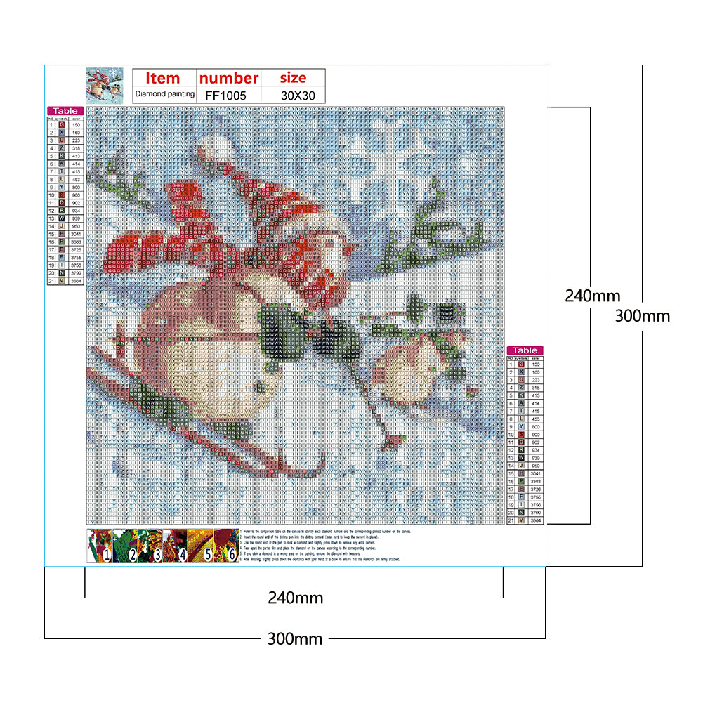 Snowman Snow Scene - Full Square Drill Diamond Painting 30*30CM