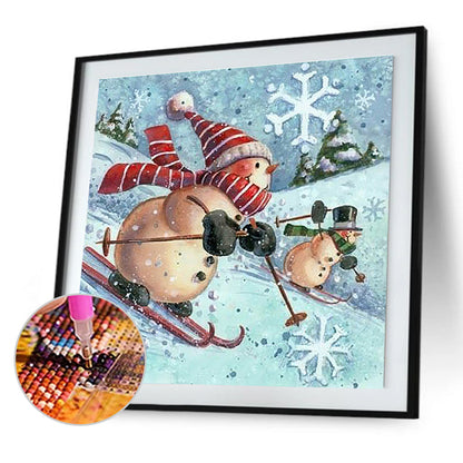 Snowman Snow Scene - Full Square Drill Diamond Painting 30*30CM