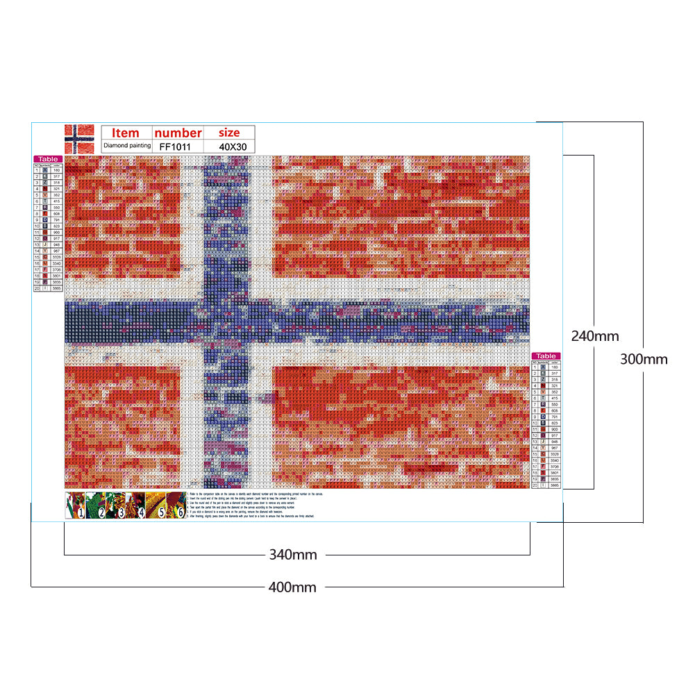 Flag - Full Square Drill Diamond Painting 40*30CM