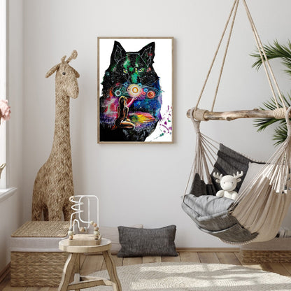 Star Wolf 30*40CM(Canvas) Full Round Drill Diamond Painting