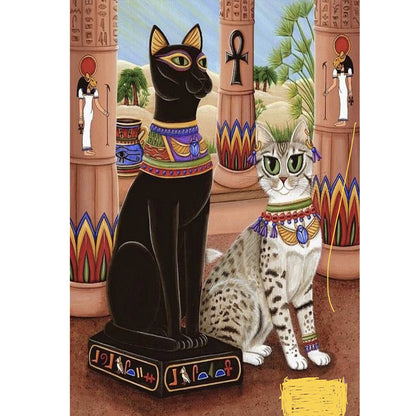 Egyptian Cat 30*40CM(Canvas) Full Round Drill Diamond Painting