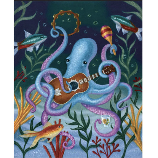 Guitar Octopus - Full Round Drill Diamond Painting 30*40CM