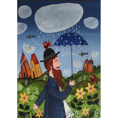 Man With Umbrella - Full Round Drill Diamond Painting 30*40CM