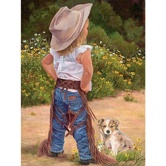 Cowboy Kid - Full Round Drill Diamond Painting 50*60CM