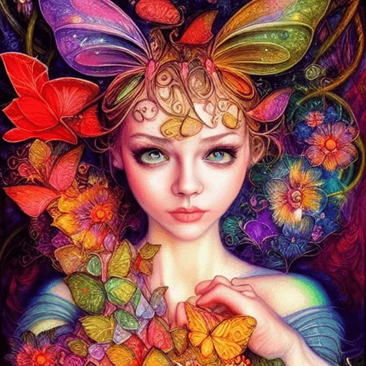 Butterfly Girl - Full Square Drill Diamond Painting 30*30CM