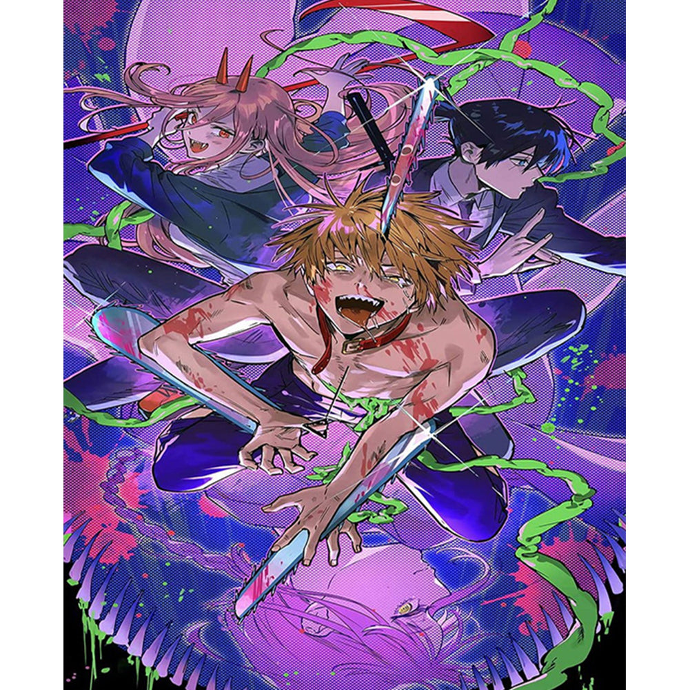 Chainsaw Man - Full Round Drill Diamond Painting 30*40CM