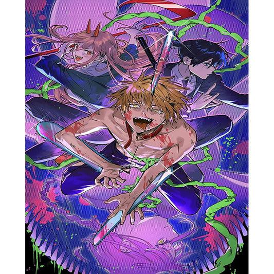 Chainsaw Man - Full Round Drill Diamond Painting 30*40CM