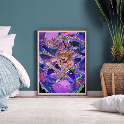 Chainsaw Man - Full Round Drill Diamond Painting 30*40CM