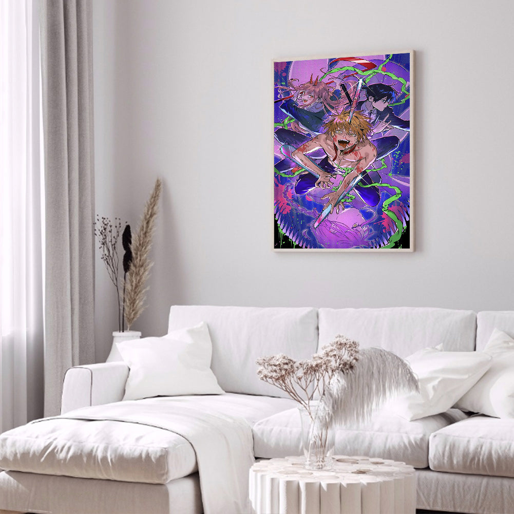 Chainsaw Man - Full Round Drill Diamond Painting 30*40CM