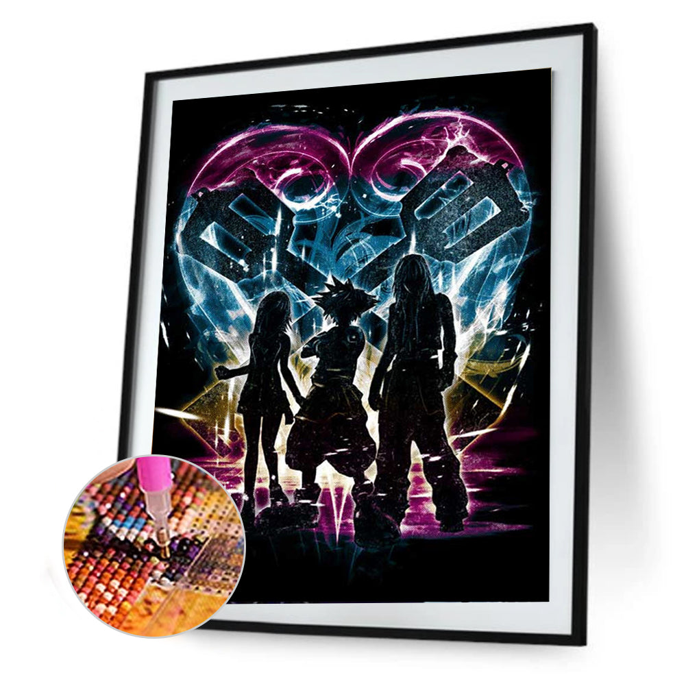 Kingdom Hearts Silhouette - Full Square Drill Diamond Painting 30*40CM