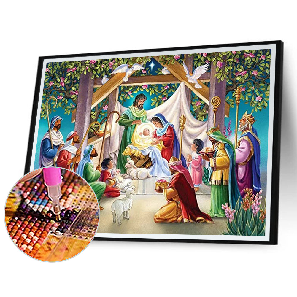 Jesus Father And Mother - Full Round Drill Diamond Painting 40*30CM