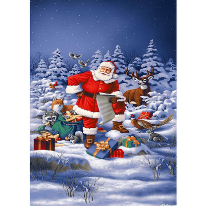 Snow Santa Claus - Full Round Drill Diamond Painting 40*60CM