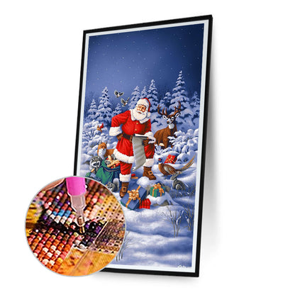 Snow Santa Claus - Full Round Drill Diamond Painting 40*60CM