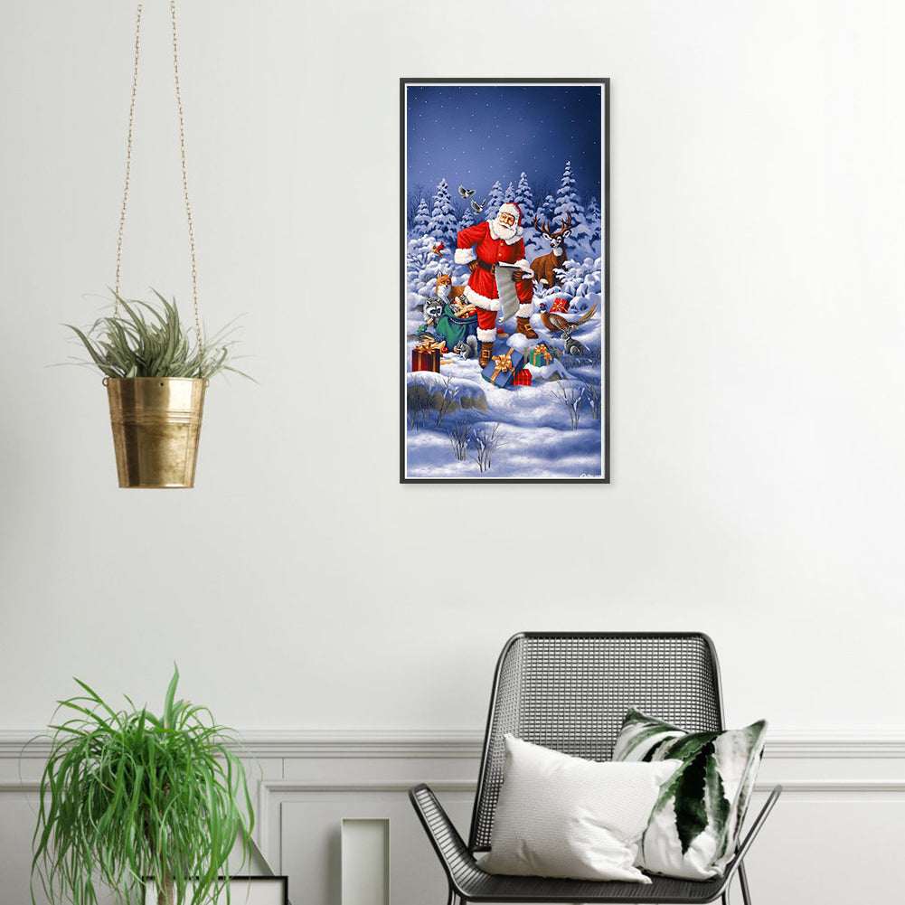 Snow Santa Claus - Full Round Drill Diamond Painting 40*60CM