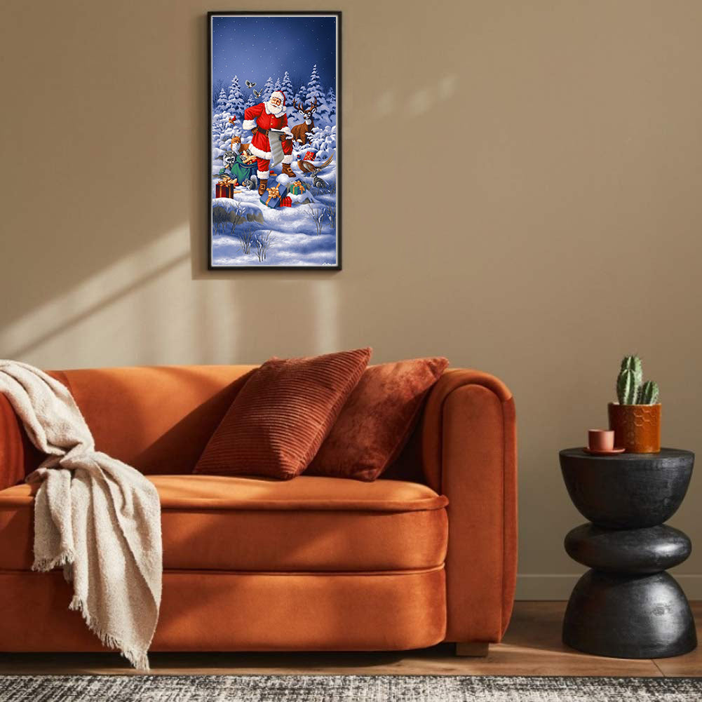 Snow Santa Claus - Full Round Drill Diamond Painting 40*60CM