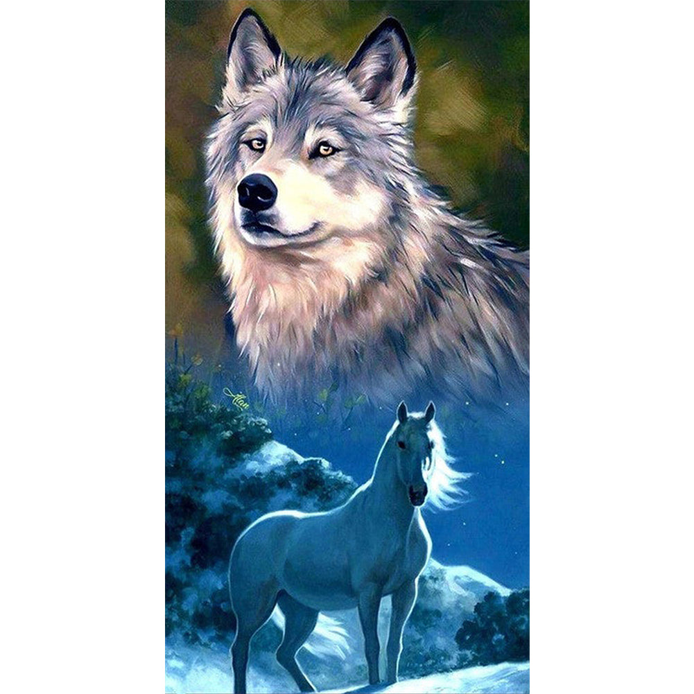 Snow Wolf - Full Round Drill Diamond Painting 40*60CM