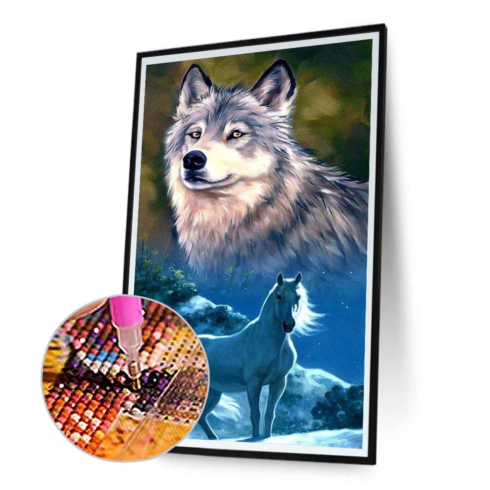 Snow Wolf - Full Round Drill Diamond Painting 40*60CM