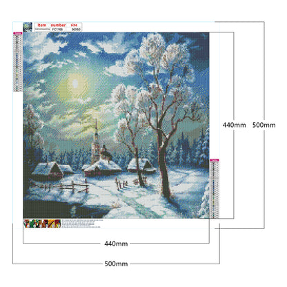 Snow Village - Full Square Drill Diamond Painting 50*50CM