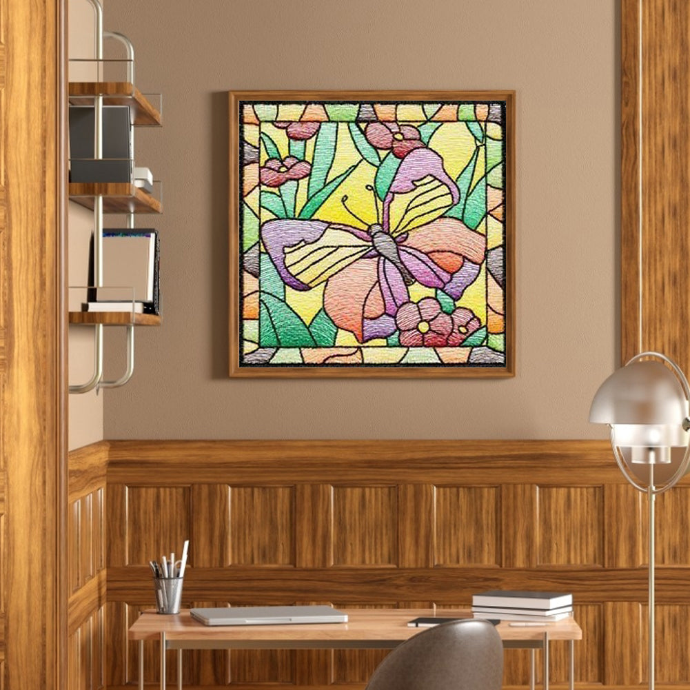 Butterfly Embroidery Painting - Full Square Drill Diamond Painting 40*40CM