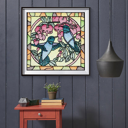 Grid Bird Embroidery Painting - Full Square Drill Diamond Painting 40*40CM