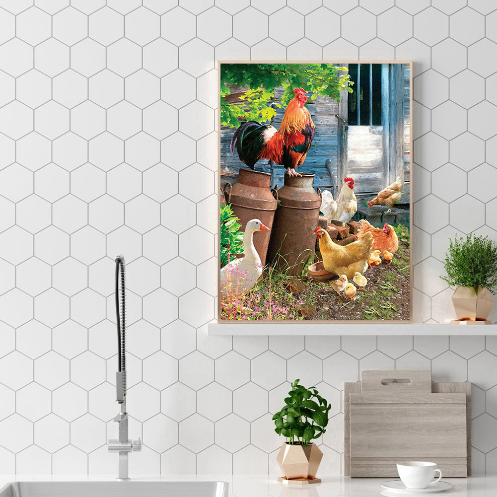Rooster - Full Square Drill Diamond Painting 40*50CM