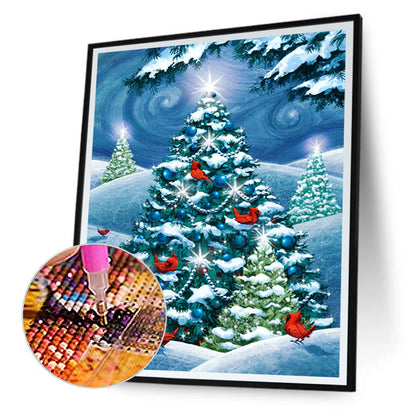 Snow Christmas Tree - Full Round Drill Diamond Painting 30*40CM