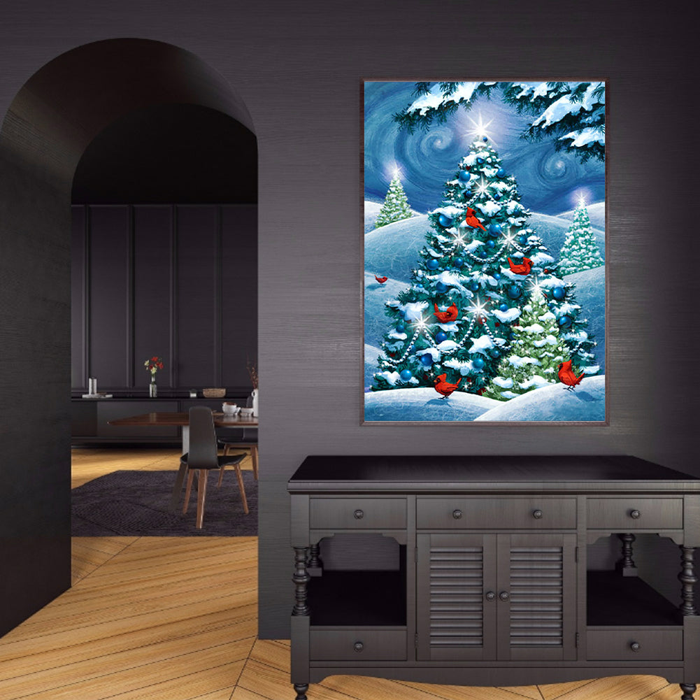 Snow Christmas Tree - Full Round Drill Diamond Painting 30*40CM