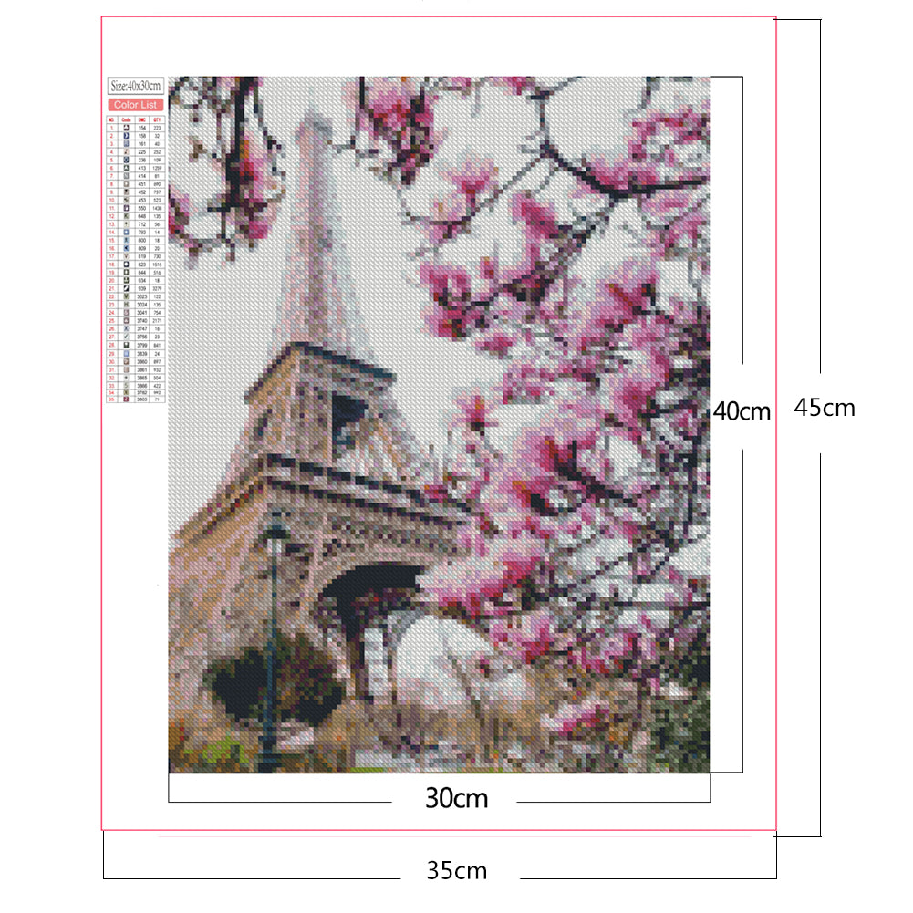 Eiffel Tower View - Full Square Drill Diamond Painting 30*40CM
