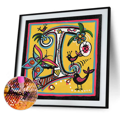 Butterfly Letter I - Full Round Drill Diamond Painting 30*30CM