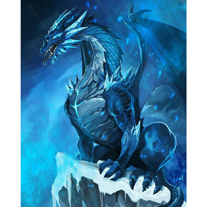 Blue Pterosaur - Full Round Drill Diamond Painting 40*50CM