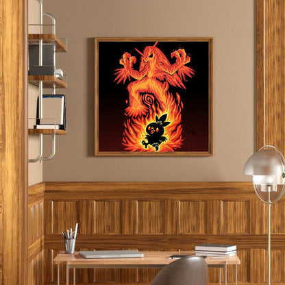 Fire Chicken - Full Round Drill Diamond Painting 40*40CM