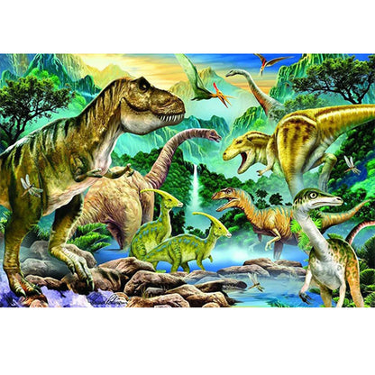 Dinosaur World - Full Round Drill Diamond Painting 50*40CM