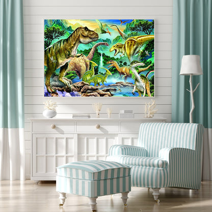 Dinosaur World - Full Round Drill Diamond Painting 50*40CM