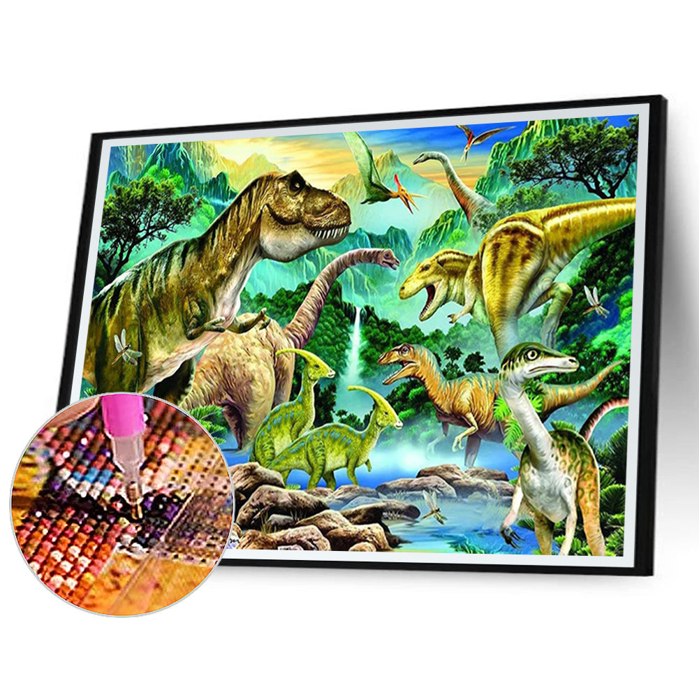 Dinosaur World - Full Round Drill Diamond Painting 50*40CM