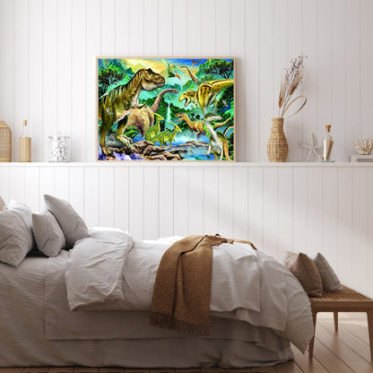 Dinosaur World - Full Round Drill Diamond Painting 50*40CM