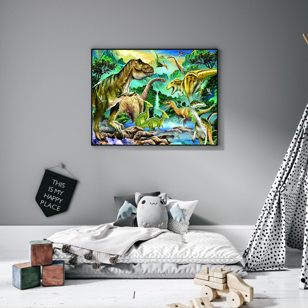 Dinosaur World - Full Round Drill Diamond Painting 50*40CM