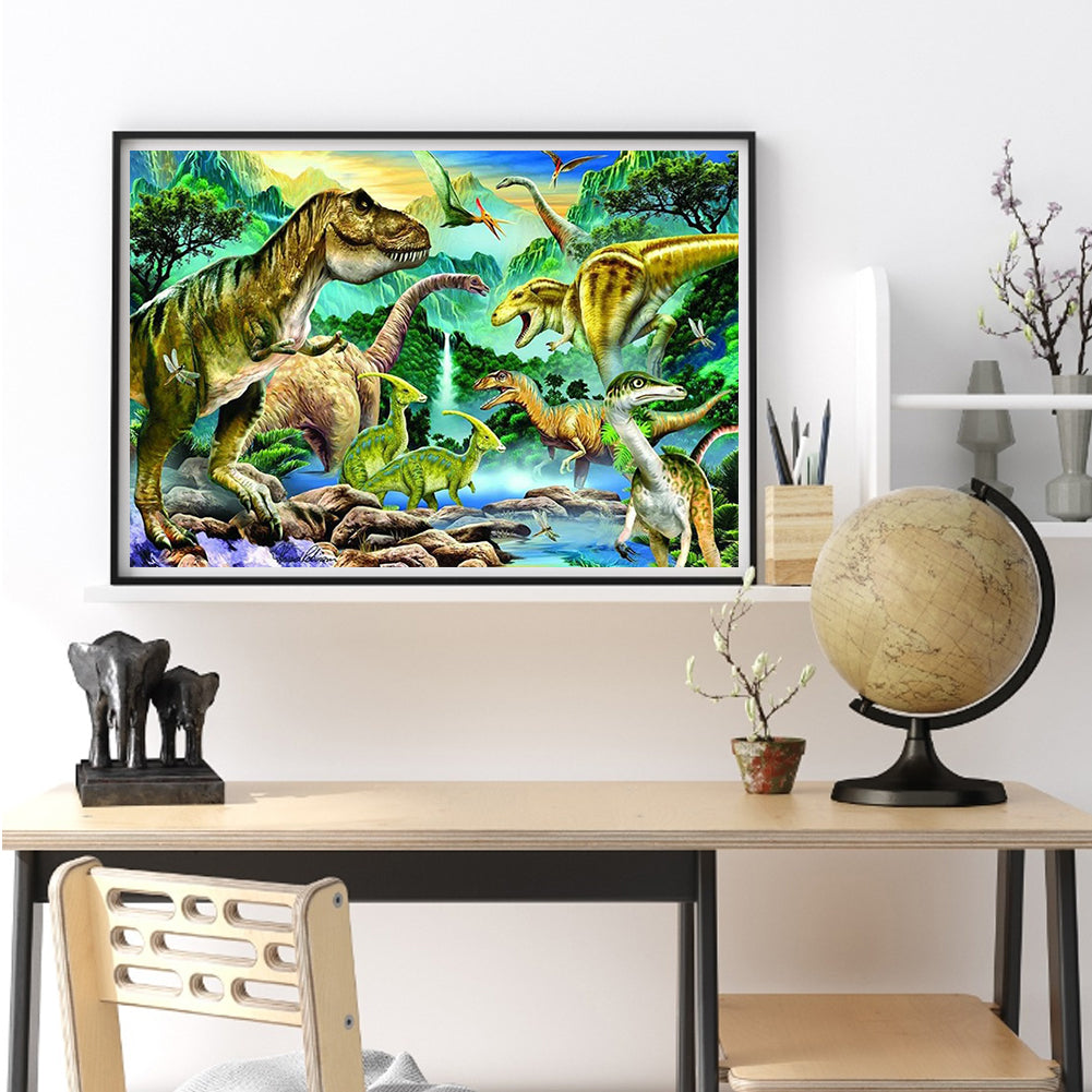 Dinosaur World - Full Round Drill Diamond Painting 50*40CM