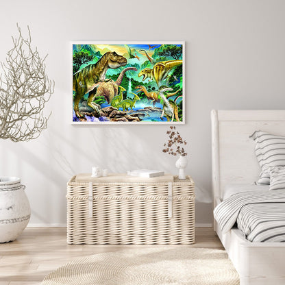 Dinosaur World - Full Round Drill Diamond Painting 50*40CM