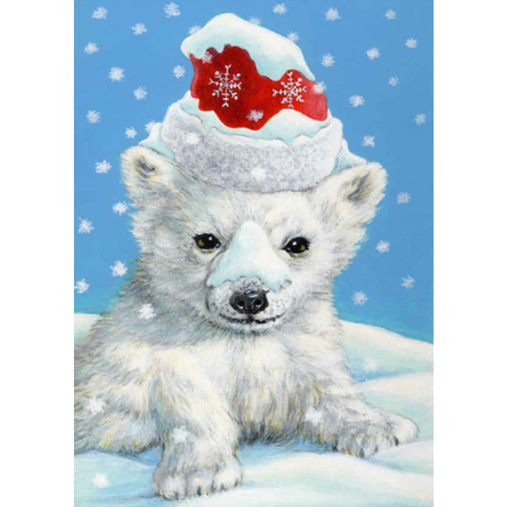 Little Polar Bear - Full Round Drill Diamond Painting 30*40CM