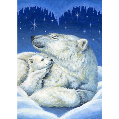 Polar Bear Mother And Child - Full Round Drill Diamond Painting 30*40CM