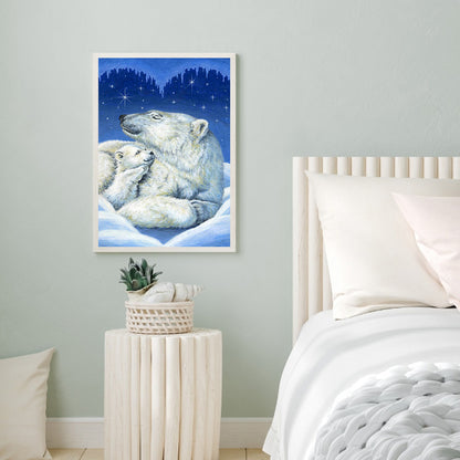 Polar Bear Mother And Child - Full Round Drill Diamond Painting 30*40CM
