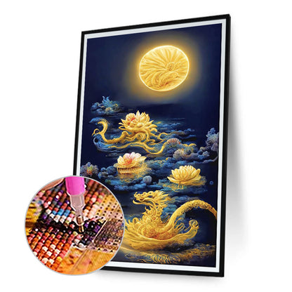 Moon On The Lake - Full Round Drill Diamond Painting 40*70CM