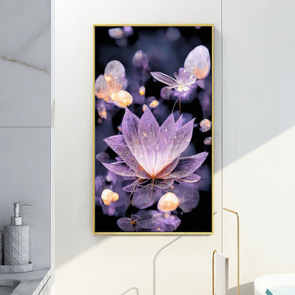 Water Drop Lotus - Full Round Drill Diamond Painting 40*70CM