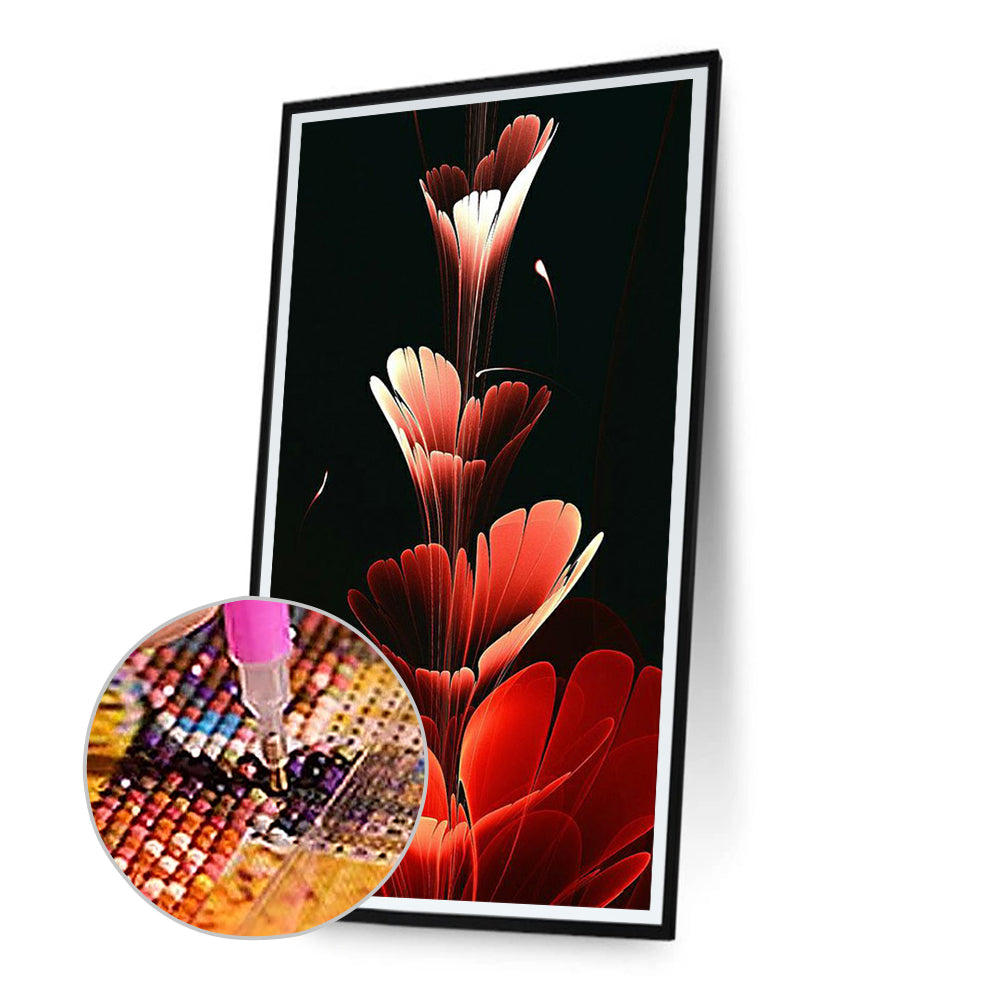 Red Flower - Full Square Drill Diamond Painting 40*80CM