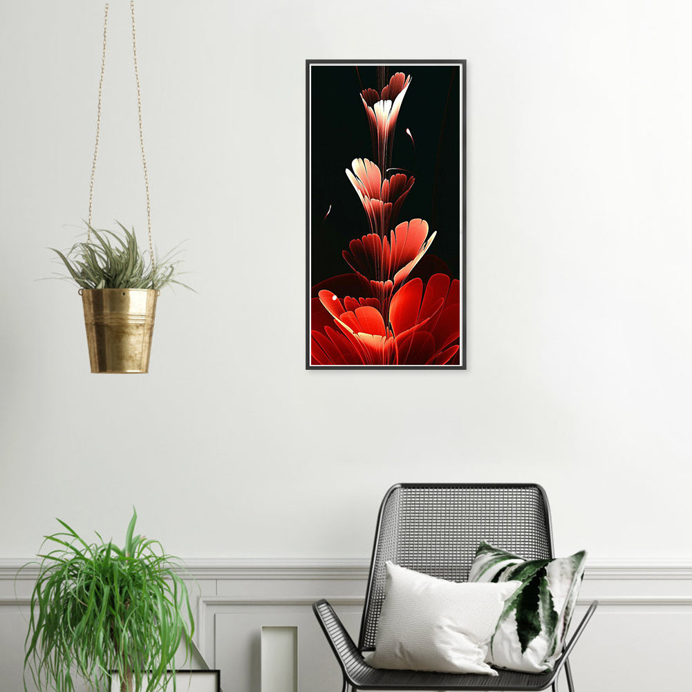 Red Flower - Full Square Drill Diamond Painting 40*80CM